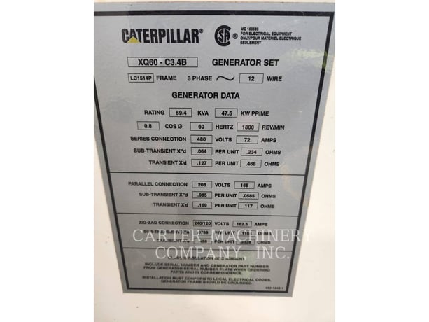 47 KW Caterpillar XQ60, Mobile Generator Set, Diesel, 9234 hours, 2019 - Image 5
