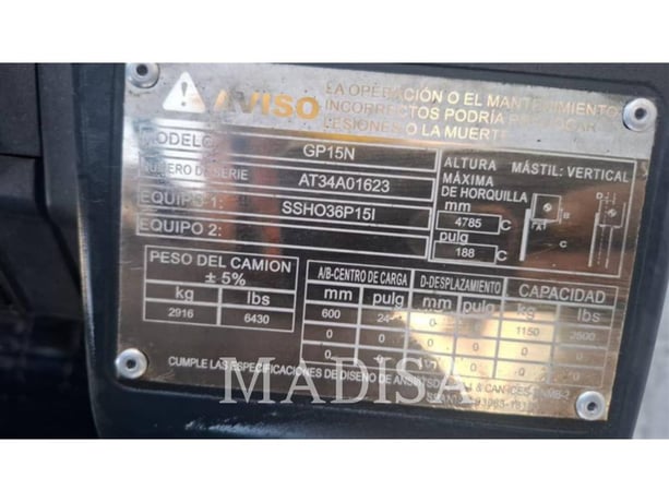 Cat GP15N5, Forklift, 6716 hours, S/N: AT34A01623, 2021 - Image 6