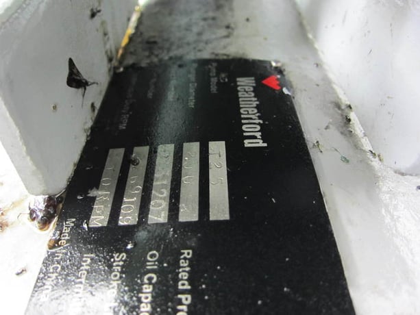 34 GPM @ 1270 psi, Weatherford, electric triplex condensate pump, 30 HP @ 1175 RPM, Weg TE1BFOXON, 460 V. - Image 5