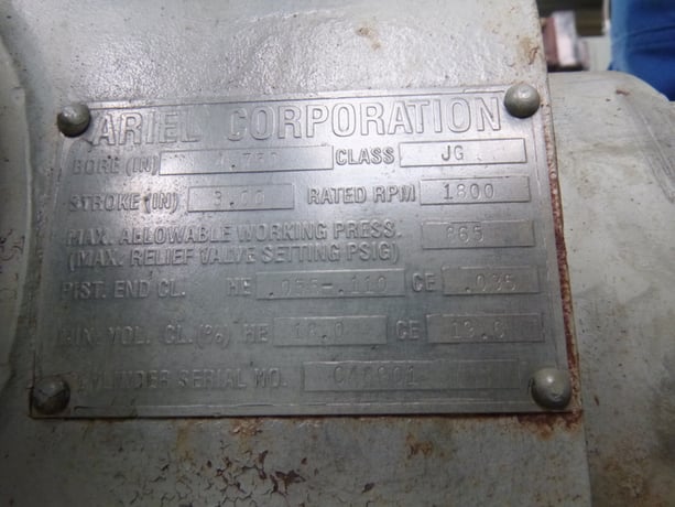 145 HP Ariel #JGP/2, reciprocating compressor, 2 throws, 1 stage, Caterpillar 3306NA engine, 2000 - Image 9