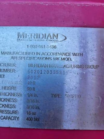 400 bbl Storage Tank, 2012 - Image 2