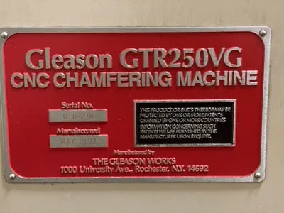 Gleason #GTR-250VG, CNC Chamfer, 10" Dia X 19.7" L max, 14" face, 5k RPM, Fanuc 16M cnc, coolant, tooling - Image 6