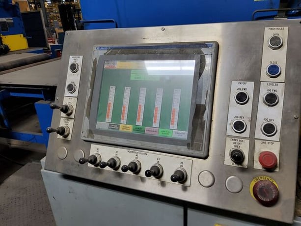 48" x .8" Herr Voss, Cut-To-Length line, 20000 lbs., w/ precision leveler, coil car, reel, shear, stacking - Image 6