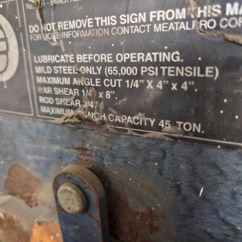 Metal Pro #4500-FS, tandem ironworker, 45 ton - Image 10