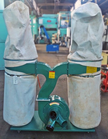 2300 cfm Grizzly, Double Bag Style Woodworking Dust Collector, 16.7" Static Pressure, 12.75" Impeller, 7" - Image 1