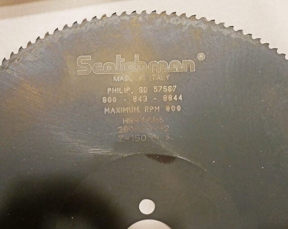 Scotchman #74306, Cold Saw Blade, 32 mm Bore, 9.8" diameter, 150 Teeth, 0.08" Thickness, new - Image 6