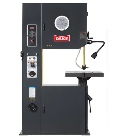 26" Dake #987031, Industrial Vertical Band Saw, 1/4" -1" width x 184.25" L Blade, 50-415 FPM low, 550-5000 - Image 1
