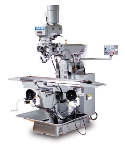 Sharp #V-1, Vertical Knee Type Mill, 12" x 58" Table, 40" X, 6" Y, 5" Z, (3) 5/8" T-Slot, 17.75" Ram, 16" - Image 1