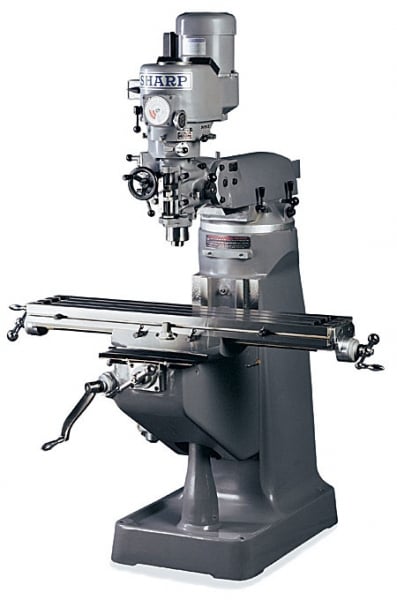 Sharp #LMV-42, Vertical Mill, 9" x 42" Table, 30" X, 12" Y, 5" Z, 12" (3) 5/8" T-Slot, 12" Ram, 16" Knee, 3 - Image 1