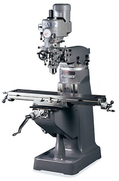 Sharp #LMV-42, Vertical Mill, 9" x 42" Table, 30" X, 12" Y, 5" Z, 12" (3) 5/8" T-Slot, 12" Ram, 16" Knee, 3 - Image 3