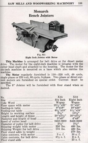 Monarch #X15, Wood Jointer w/Safety Guard, 6" max Work width, 37.25" Working length' - Image 9