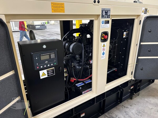 25 KW Aksa, stationary generator set, 1-phase, John Deere 4045 engine, enclosure - Image 1