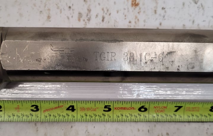 Iscar #TGIR-38.1C-6, Indexable Grooving Toolholder, Right Hand, 0.72" Max. Cut Depth, 0.236" Min. width Groove - Image 2