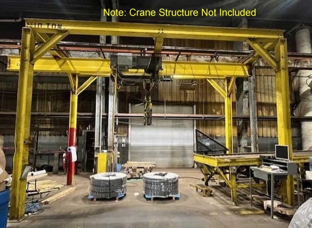 10 Ton, Donati, crane hoist, 128" under hook, hand pendant Control - Image 3