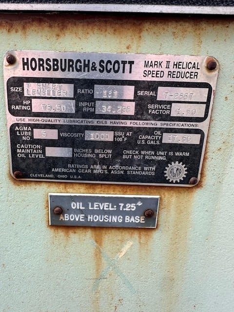 73.50 HP @ 34 Input RPM, Horsburgh & Scott #Mark-II, 1.00 :1 Ratio, SN#T-2867, 1.5 service factor - Image 2