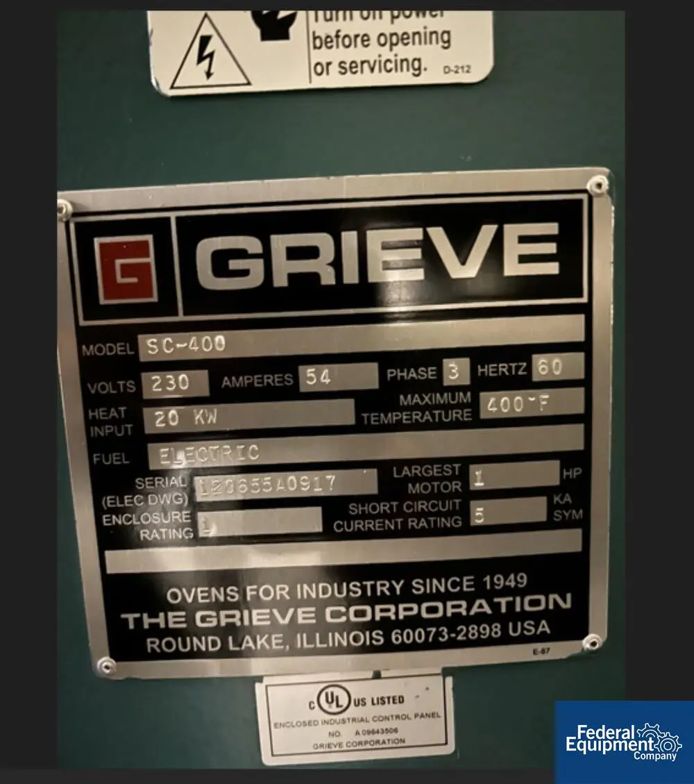 Grieve #SC-400, Cabinet Oven, 230 V., 77.9 cu.ft., 400°F - Image 2