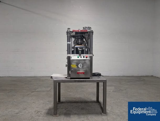 4 ton, GlobPharma MiniPress-1 #RSB-4, Rotary Tablet Press, 10 station, keyed upper, B tooled, 16mm diameter x - Image 1