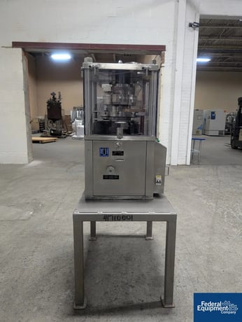 4 ton, GlobPharma MiniPress-1 #RSB-4, Rotary Tablet Press, 10 station, keyed upper, B tooled, 16mm diameter x - Image 5
