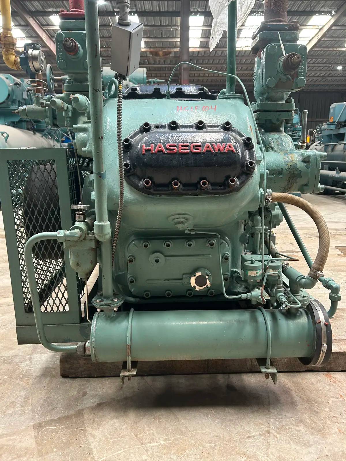 100 HP Hasegawa #VML6A, Ammonia Reciprocating Compressor Package, 6-Cylinder, Belt Driven, R-717, 350 psig - Image 10