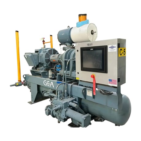 300 HP GEA #230GLX, Rotary Screw Compressor Package, R-717, 620 psig & 3600 RPM Package & Compressor, 460 V - Image 2