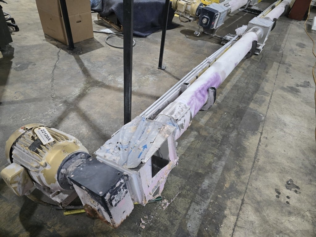 8" diameter x 40' long, Auger w/Motor & Single-Reduction Worm Reducer, 10" Inlet diameter, 12" Outlet - Image 2