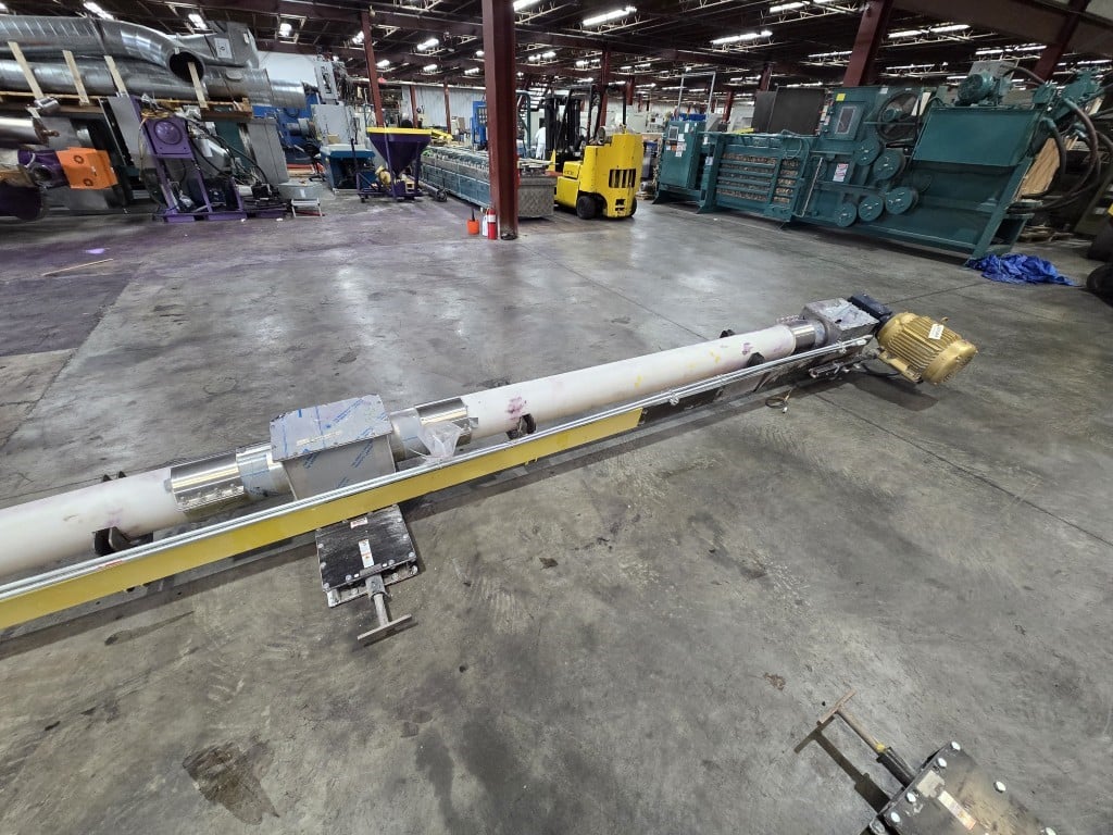8" diameter x 40' long, Auger w/Motor & Single-Reduction Worm Reducer, 10" Inlet diameter, 12" Outlet - Image 4