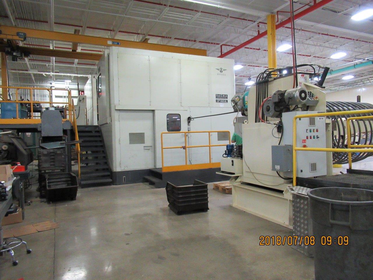 1.22" x 11.81" Sacma #SP-660AL, 5-die long stroke cold former, 80 PPM, 150 KW, linear feed - Image 2
