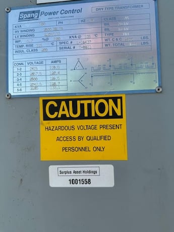 500 KVA 2300 Delta Primary, 230Y/133 Secondary, Sprang, dry type - Image 5
