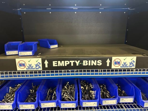 Large Inventory of, Fastenal Stainless Steel hardware & organized bin / shelving system, machine screws - Image 4