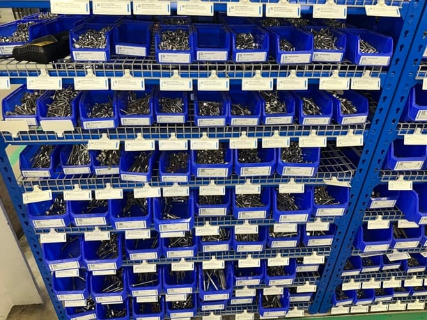 Large Inventory of, Fastenal Stainless Steel hardware & organized bin / shelving system, machine screws - Image 5