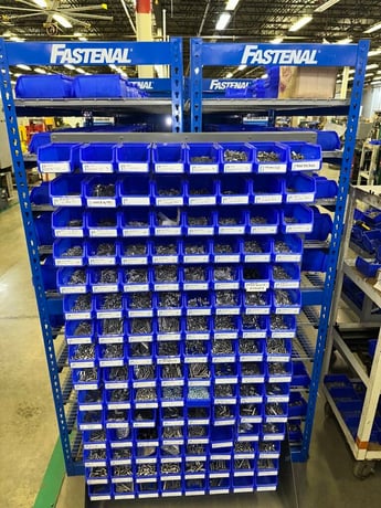 Large Inventory of, Fastenal Stainless Steel hardware & organized bin / shelving system, machine screws - Image 7