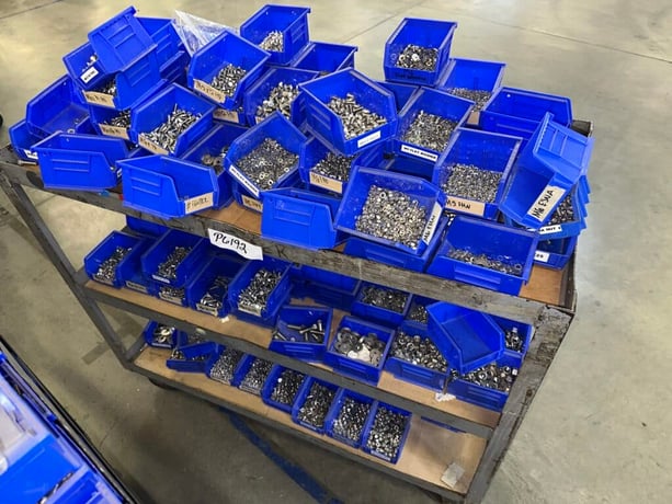 Large Inventory of, Fastenal Stainless Steel hardware & organized bin / shelving system, machine screws - Image 10