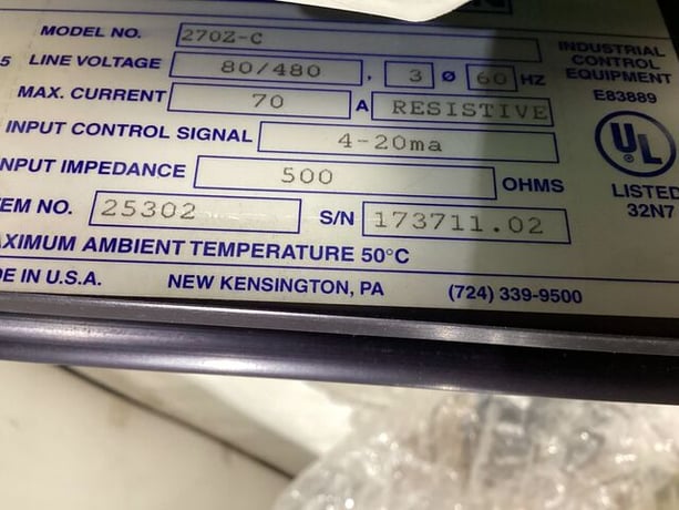Halmar Robicon #270Z-C, Power Controller, 3 Phase, 70 Amps, 80/480 V - Image 3