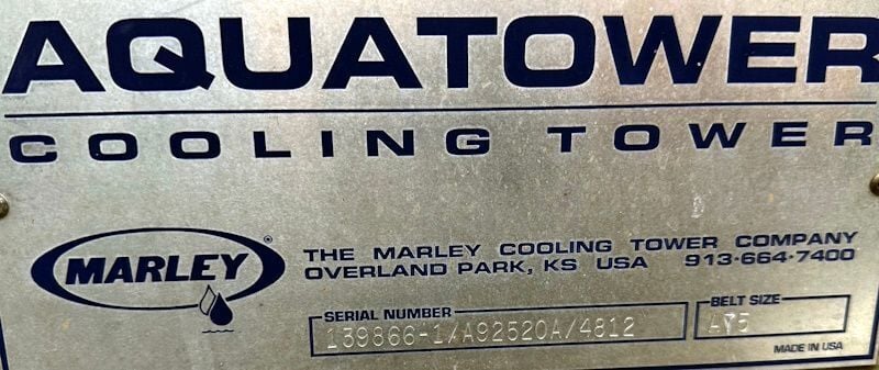 15 Ton, Marley #4812, AquaTower cooling tower, A75 belt length, 24" fan, 1 HP - Image 1