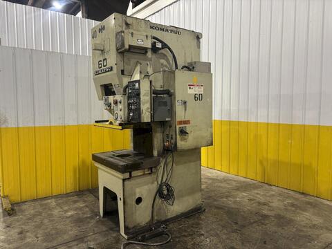 60 Ton, Komatsu #OBS-60-2, gap frame stamping press, 4.72" stroke, 11.81" Shut Height, 2.76" adj., 42-85 SPM - Image 1