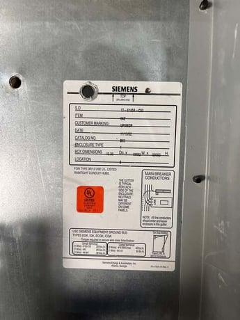 400 Amp. Siemens S4E60ML400ATS S4, Panelboard, 480/277 Volts 3PH 4W MLO Indoor Encl B60 - Image 7