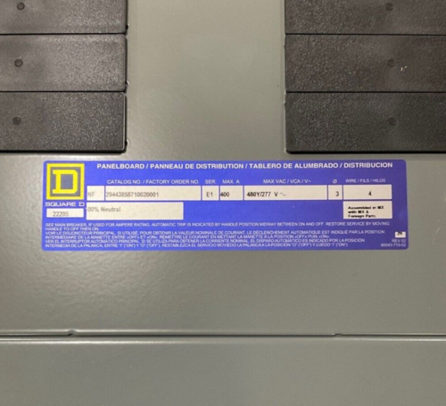 400 Amp. Square D NF, Panelboard, 480/277 Volts 3PH 4W Main LAP36400MB MCB Indoor Encl P670, New - Image 7