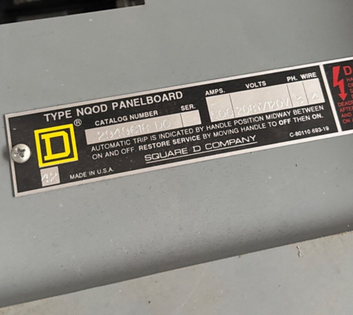 500 Amp. Square D NQOD, Panelboard, 208/120 Volts 3PH 4W 42 Cir Indoor Encl MCB MAP36500 P629 - Image 9
