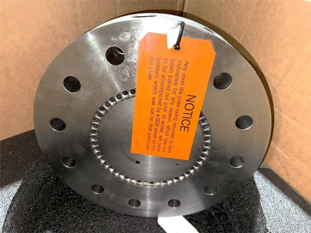 Gala Industries #7, die plate, square tiled, 50 holes .125" diameter moles, single row - Image 5