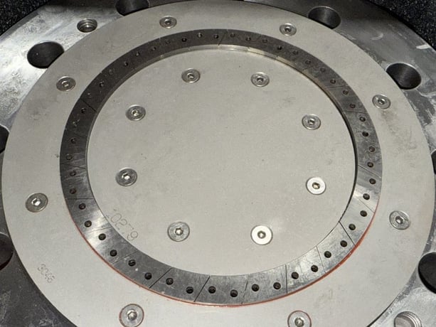 Gala Industries #7, die plate, square tiled, 50 holes .125" diameter moles, single row - Image 9