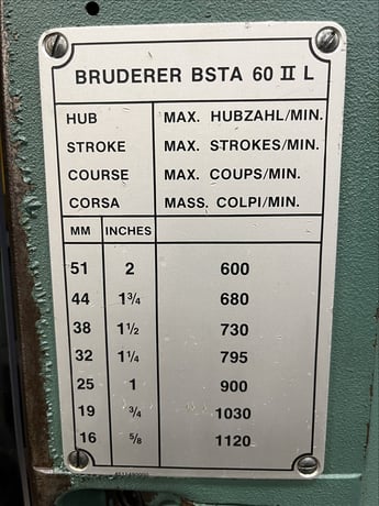 60 Ton, Bruderer #BSTA60II-EL, high speed precision press, .625"-2" (7 position) stroke, 1994 - Image 10