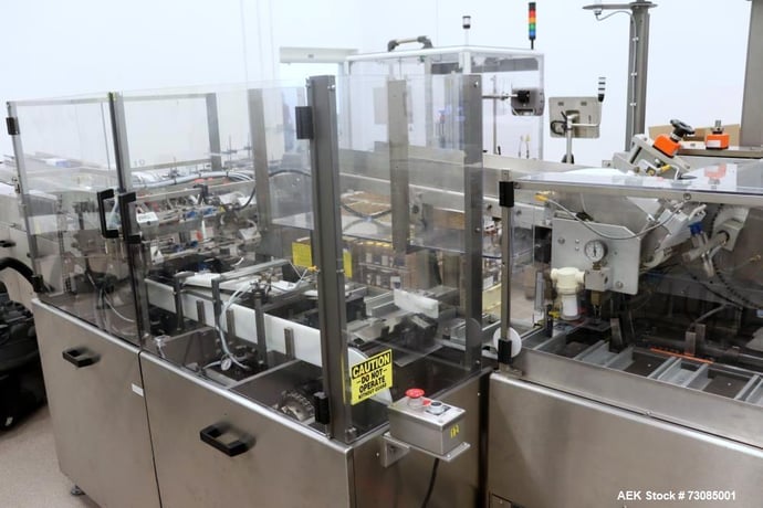MGS #HCM-750, Auto Horiz Continuous Cartoner, 250 CPM, automatic bottle loader, 3/5/10cc vials, leaflet - Image 6