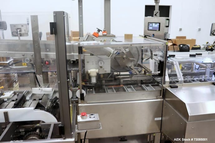MGS #HCM-750, Auto Horiz Continuous Cartoner, 250 CPM, automatic bottle loader, 3/5/10cc vials, leaflet - Image 8
