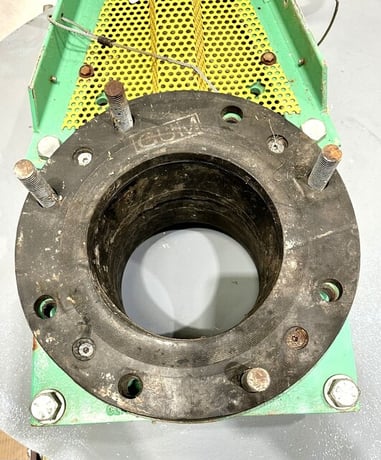 8" Clarkson, manual knife gate valve, Carbon steel constructin w/gum rubber lining, 150 psi, unused - Image 8