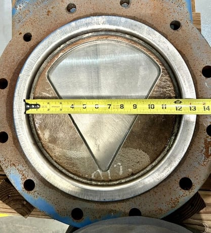 12" Dezurik, knife gate valve, Stainless contact parts, CI body, V type opening - Image 9