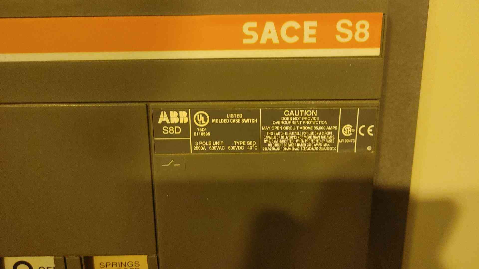 ABB Power Secure, #SACE-S8D, Battery Disconnect, 2500 amps, 2 Wire, 600 VDC, Type 1 enclosure (3 available) - Image 9