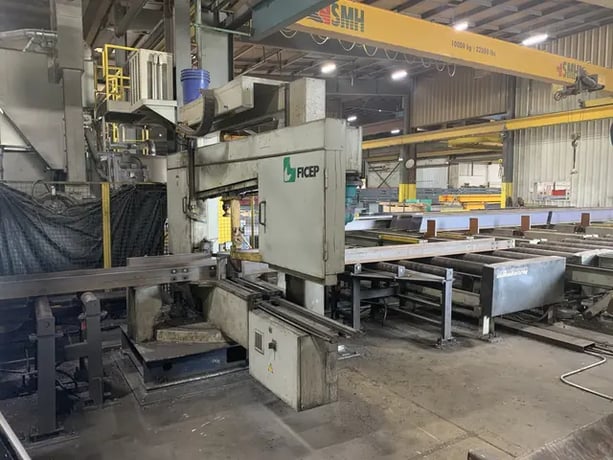 Ficep #1101-DZB, Beam Line, 65' L x 2' H max Beam Size, 45 deg. Cut Angle, 70000 hours, 2006 - Image 2