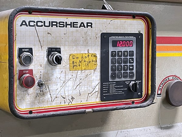 1/4" x 10' Accurshear #625010, Shear, w/DRO, 230 V, 1995 - Image 3