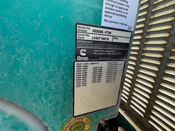 35 KW Cummins #35DGBB-4796, Diesel Mobile Generator, Sound Attenuated, Tier 1 Emissions, 47 HP, 1800 RPM - Image 6