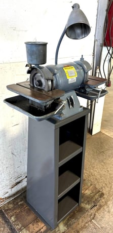 Baldor #500, double end carbide grinder, 6" wheel, 1-1/4" bore, 3/4" shaft, 1/2 HP, 3600 RPM, pedestal base - Image 2